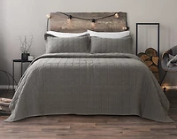 Bear Crossing Quilt Set, Geometric, Grey,