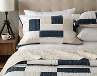 Zander Cotton Quilt Set, Patchwork, Blue,