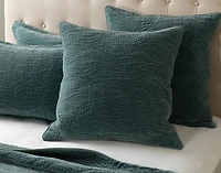 Meander Euro Sham, Geometric, Green, 26" x 26"