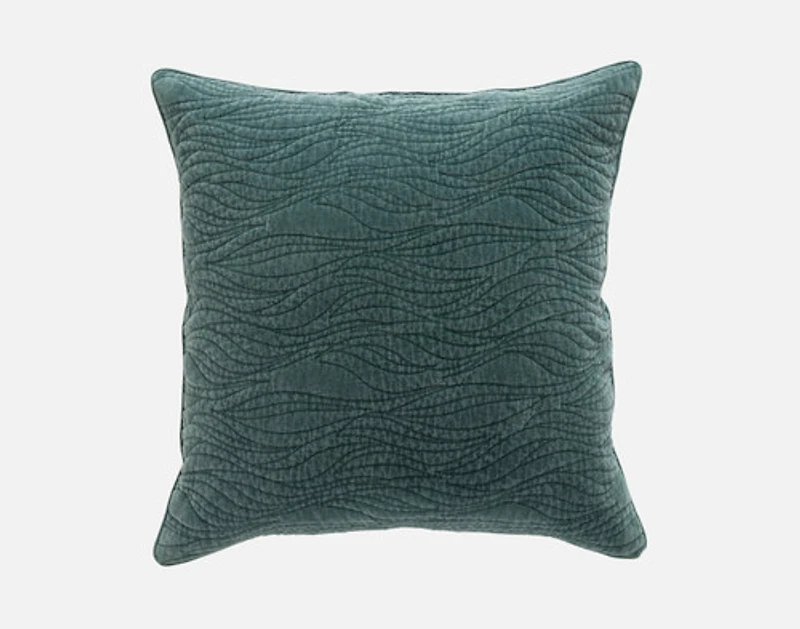 Meander Euro Sham, Geometric, Green, 26" x 26"