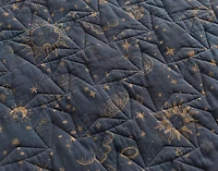 Stars Velvet Quilt Set, Geometric, Grey,