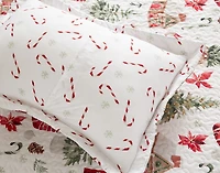 Snowy Village Recycled Polyester Coverlet Set, Seasonal, White,
