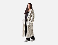 Yarn Dye Terry Hooded Bathrobe White