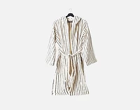 Yarn Dye Terry Hooded Bathrobe White