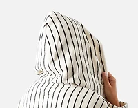 Yarn Dye Terry Hooded Bathrobe White