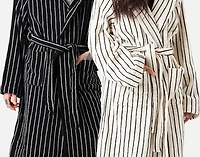 Yarn Dye Terry Hooded Bathrobe White