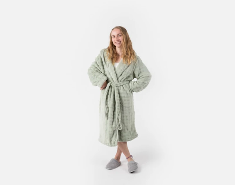 Mini Bubble Hooded Bathrobe