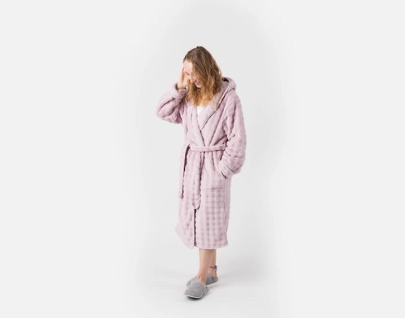 Mini Bubble Hooded Bathrobe