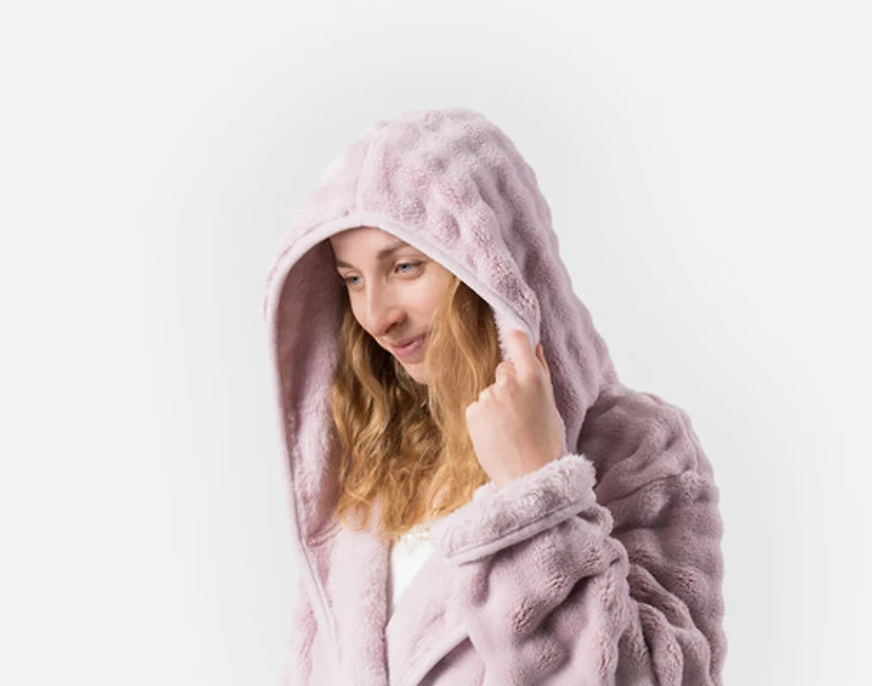 Mini Bubble Hooded Bathrobe