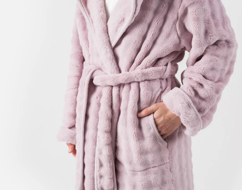 Mini Bubble Hooded Bathrobe