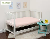 3-Piece Crib-Sized Bamboo Cotton Bedding Bundle - Petal, RDS Certified, Pink