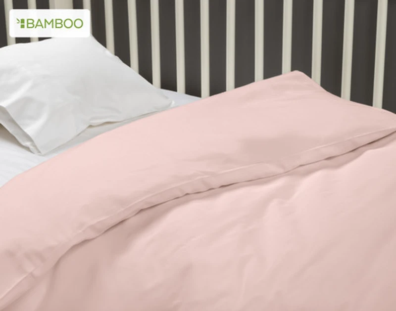 3-Piece Crib-Sized Bamboo Cotton Bedding Bundle - Petal, RDS Certified, Pink