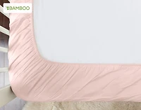 3-Piece Crib-Sized Bamboo Cotton Bedding Bundle - Petal, RDS Certified, Pink
