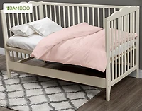 3-Piece Crib-Sized Bamboo Cotton Bedding Bundle - Petal, RDS Certified, Pink