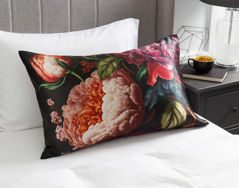 3-Piece Mulberry Silk Slumber Bundle - Black, Floral