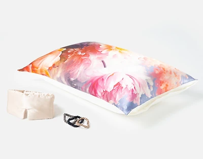 3-Piece Mulberry Silk Slumber Bundle - Champagne, Floral, Pink