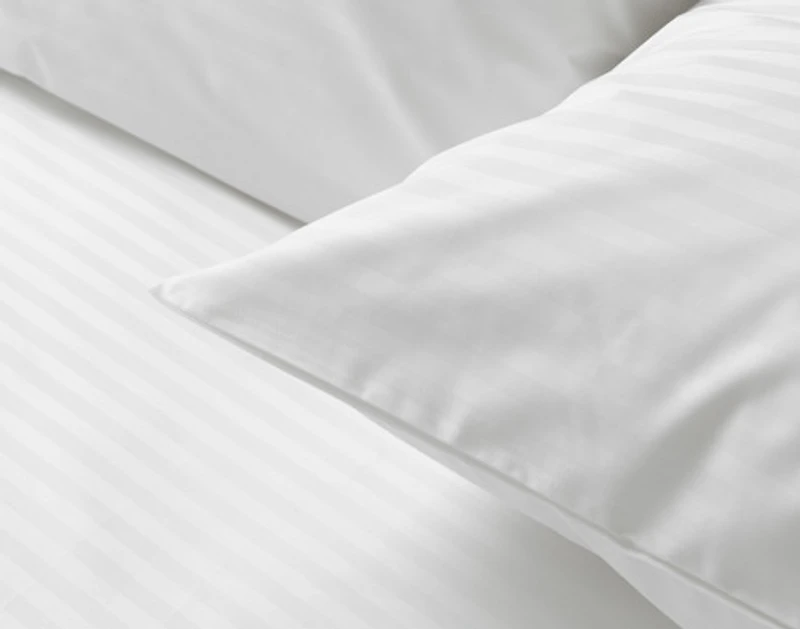 5-Piece Cotton Blend Percale Bedding Essentials Bundle, Geometric, White