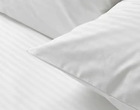 5-Piece Cotton Blend Percale Bedding Essentials Bundle, Geometric, White