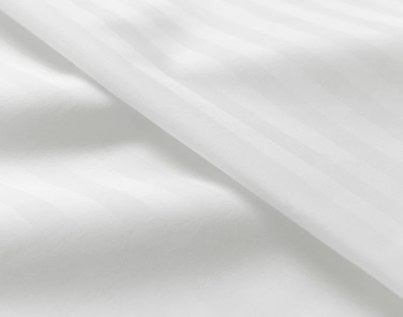 5-Piece Cotton Blend Percale Bedding Essentials Bundle, Geometric, White
