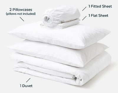 Cotton Blend Complete Bedding Bundle, Geometric, White