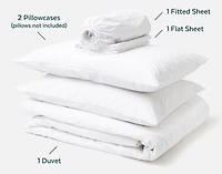 Cotton Blend Complete Bedding Bundle, Geometric, White