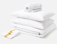 8-Piece Bedroom & Bathroom Essentials Bundle, Geometric, White