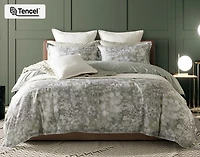 Elora Duvet Cover, TENCEL Lyocell, Floral, Green,