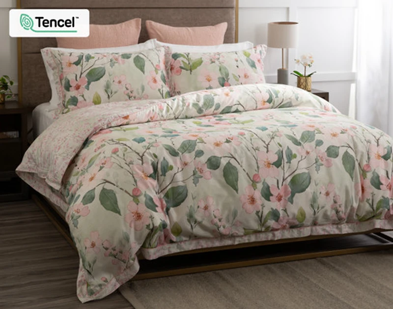 Enamour Duvet Cover, TENCEL Lyocell, Floral, Pink,