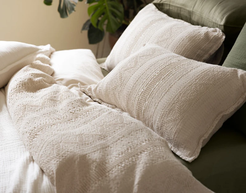 Rustico Pillow Sham, Textured, Beige,