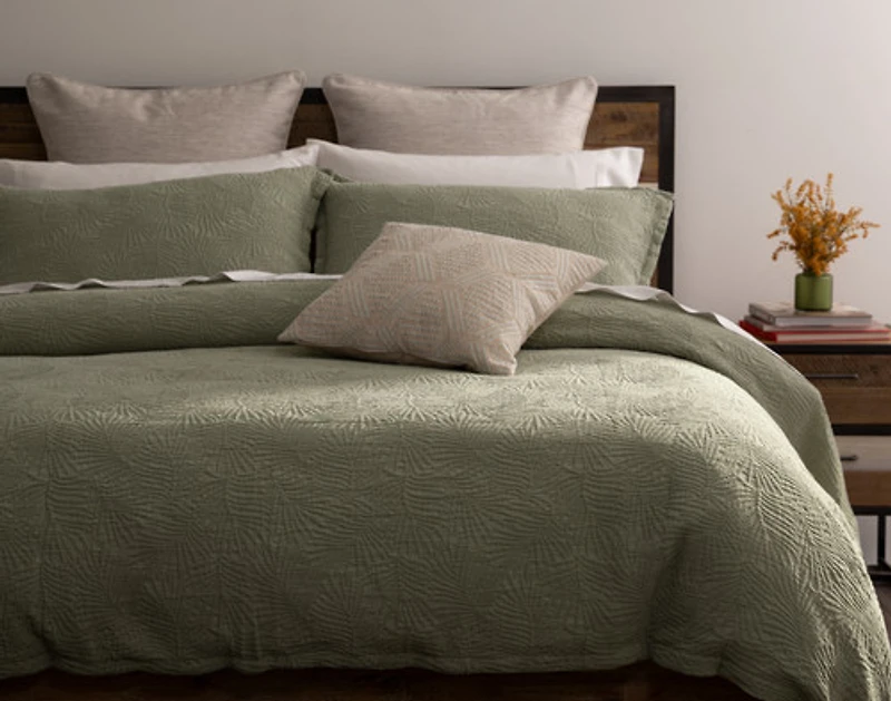 Matosa Duvet Cover, Cotton, Botanical, Green,