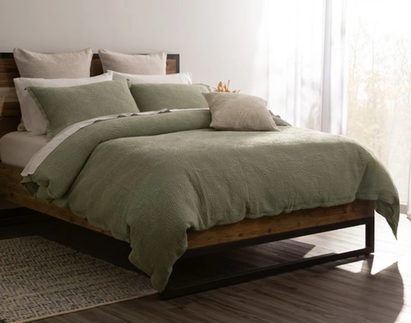 Matosa Duvet Cover, Cotton, Botanical, Green,