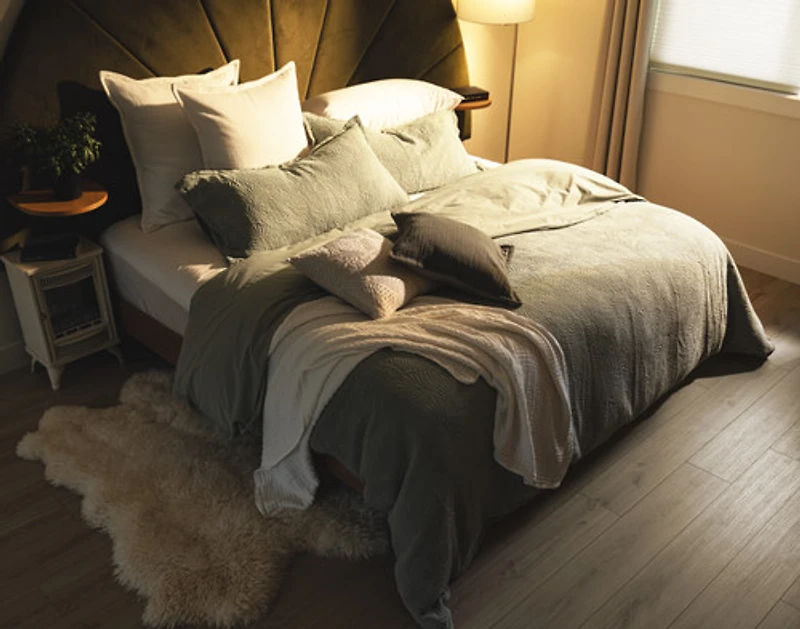 Matosa Duvet Cover, Cotton, Botanical, Green,