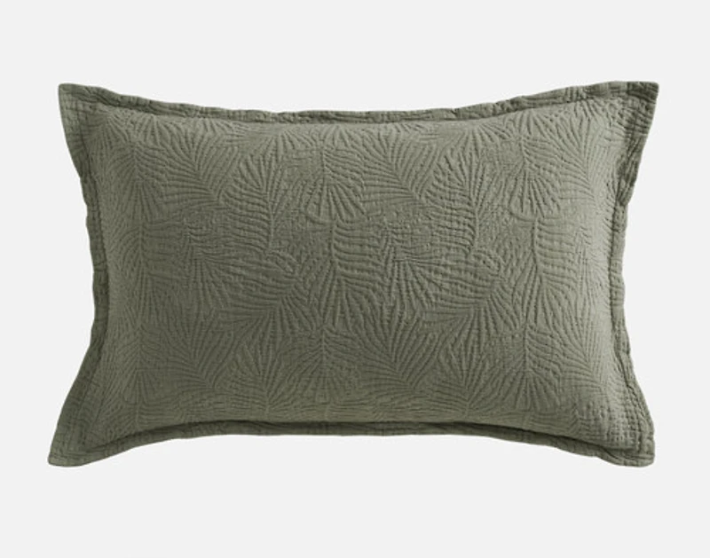 Matosa Pillow Sham, Botanical, Green,