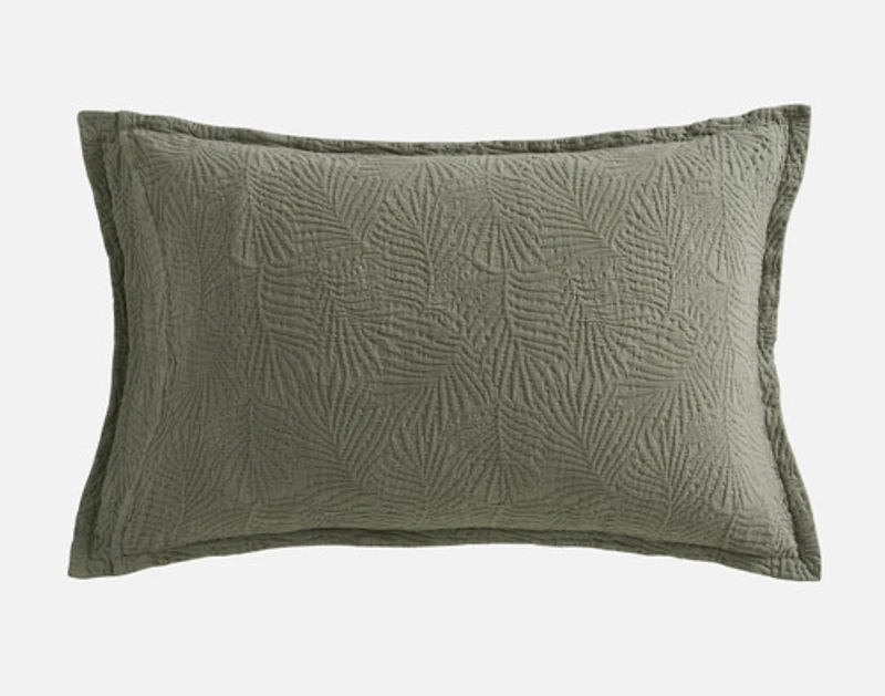 Matosa Pillow Sham, Botanical, Green,