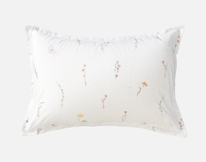 Elysium Pillow Sham, Floral, White,