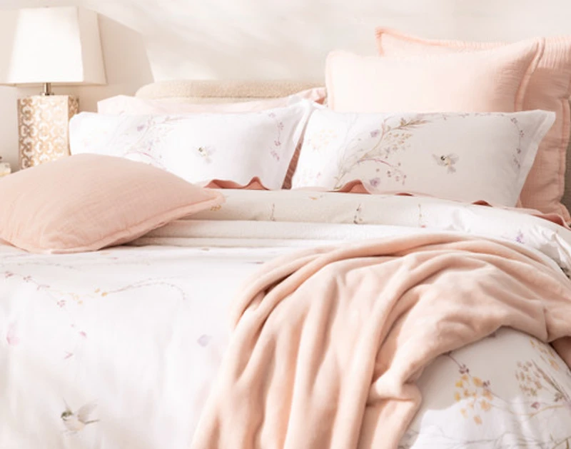 Elysium Pillow Sham, Floral, White,