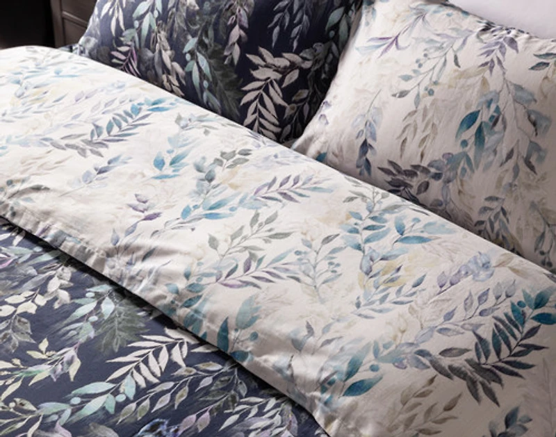 Kona Bay Duvet Cover, Cotton, Botanical, Blue,