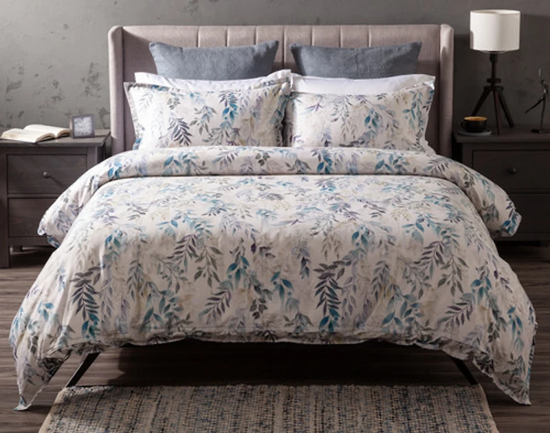 Kona Bay Duvet Cover, Cotton, Botanical, Blue,