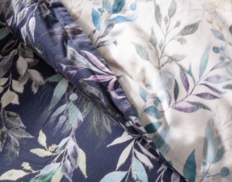 Kona Bay Duvet Cover, Cotton, Botanical, Blue,