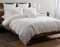 Memories Duvet Cover, Cotton, Floral, White,