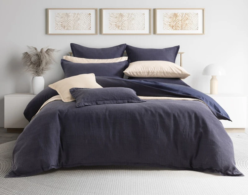 Deep Dive Duvet Cover, TENCEL Lyocell Set, Textured, Blue,