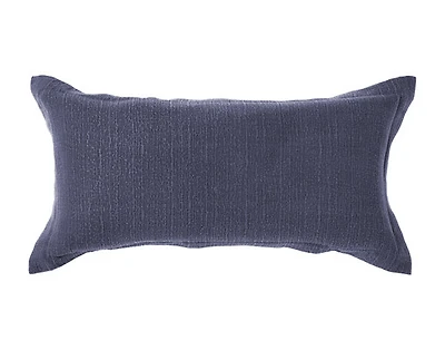 Deep Dive Boudoir Pillow Cover, Textured, Blue, 24" x 12"