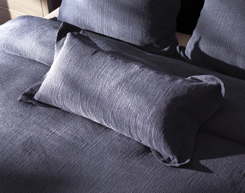 Deep Dive Boudoir Pillow Cover, Textured, Blue, 24" x 12"