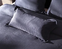 Deep Dive Boudoir Pillow Cover, Textured, Blue, 24" x 12"