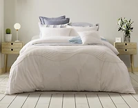 Savary Duvet Cover, Cotton, Geometric, White,