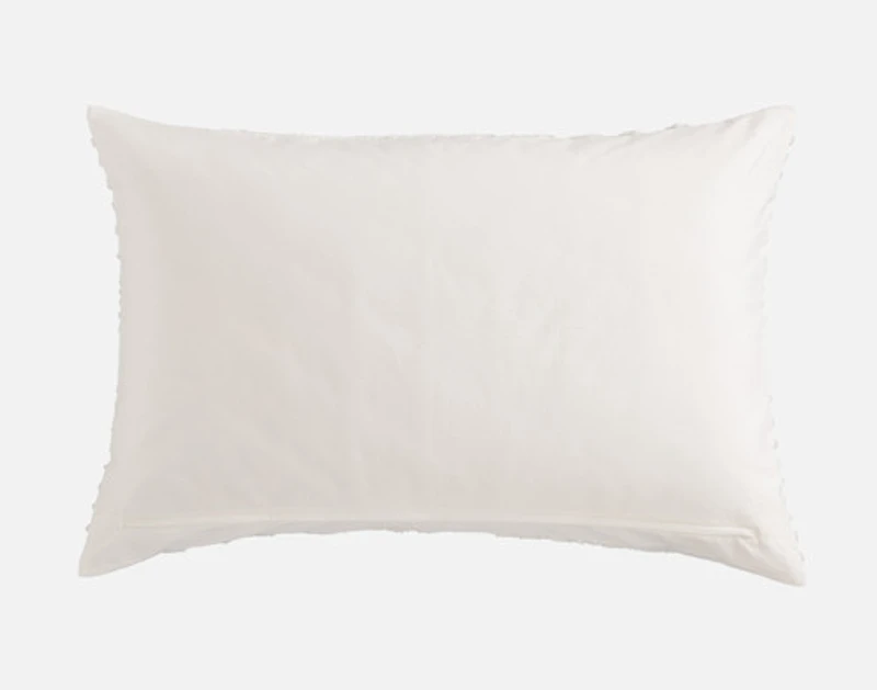 Savary Pillow Sham, Geometric, White,