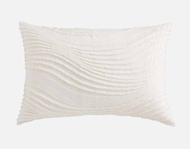 Savary Pillow Sham, Geometric, White,