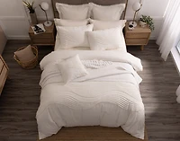 Savary Pillow Sham, Geometric, White,