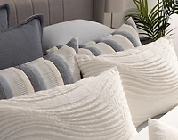 Savary Pillow Sham, Geometric, White,