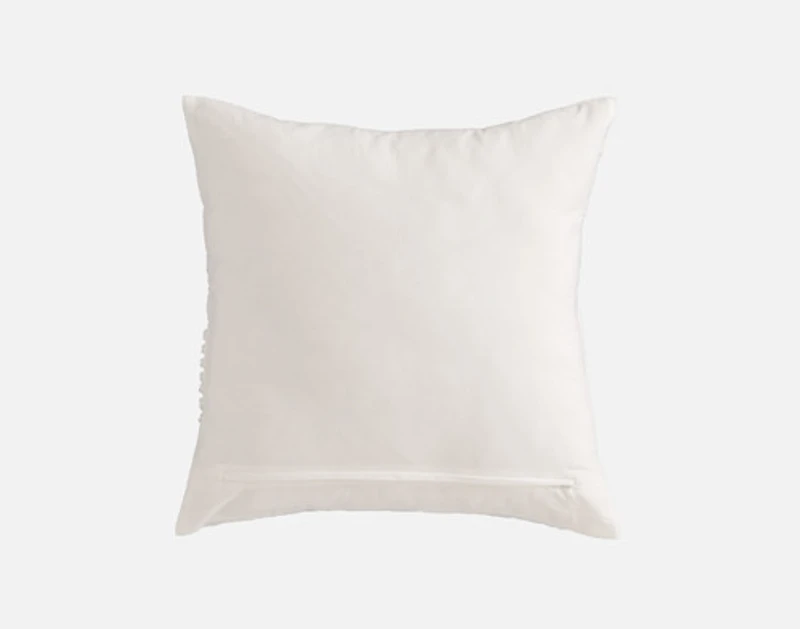 Savary Square Cushion Cover, Geometric, White, 18" x 18"